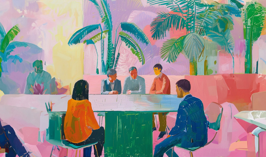 A team meeting